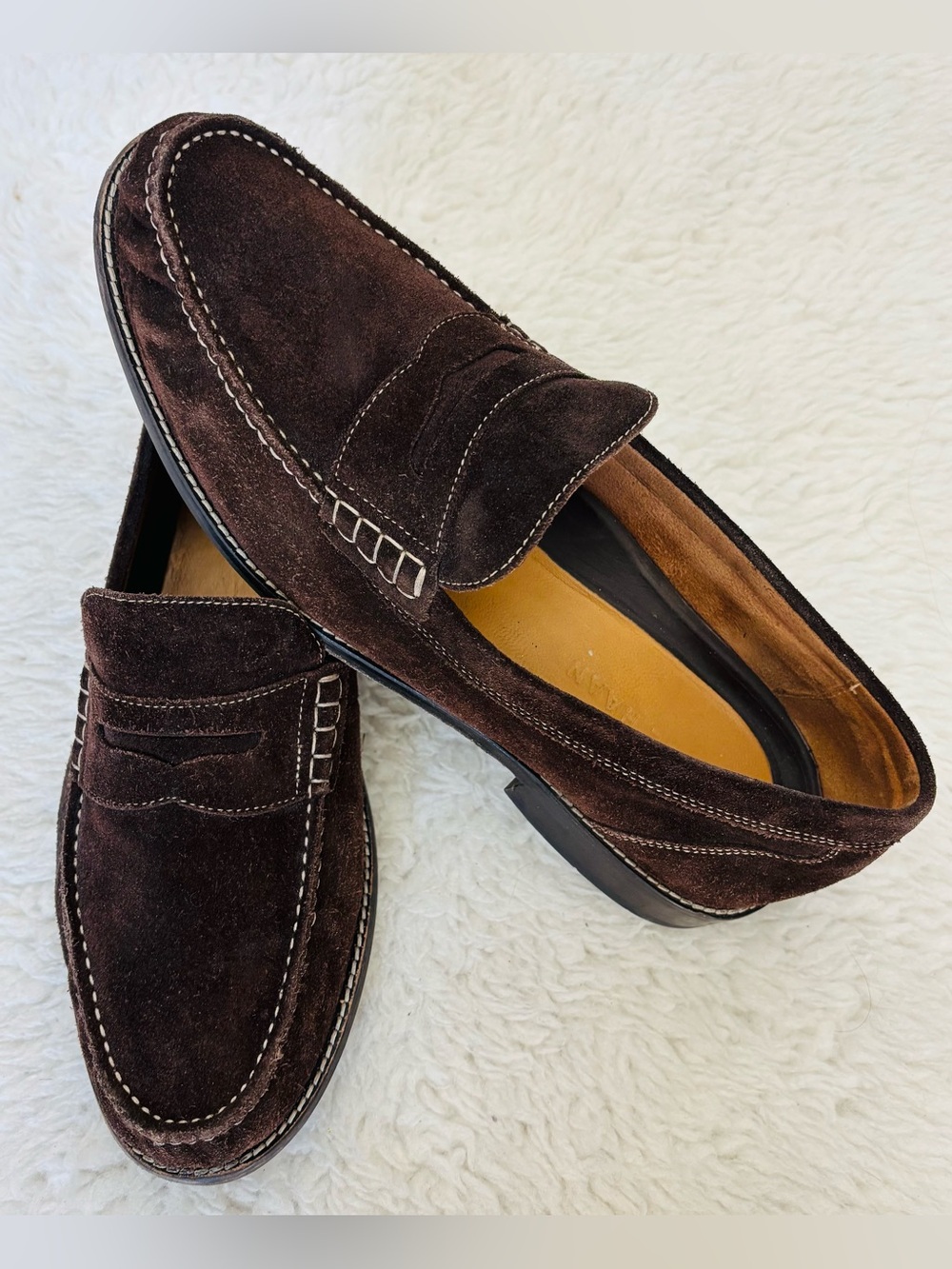 Cole Haan Dark Brown Suede leather Slip On Loafers Men’s Shoes Size 11.5 M